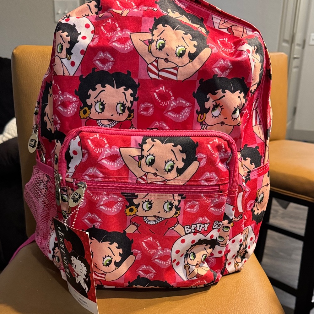 Betty Boop Kids Backpack - Red and Pink